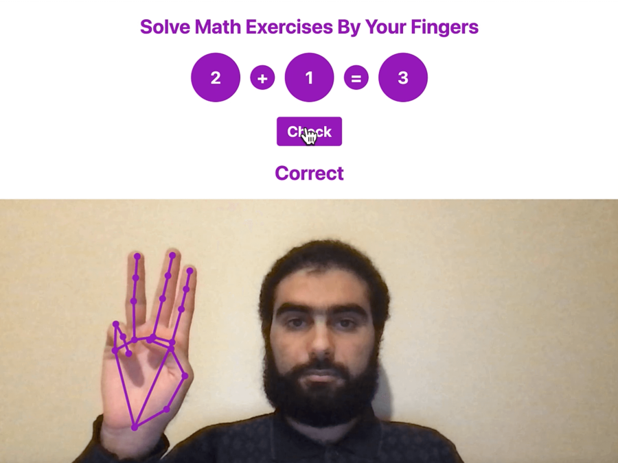 Solve Math Exercises By Your Fingers (Hand Tracking)
